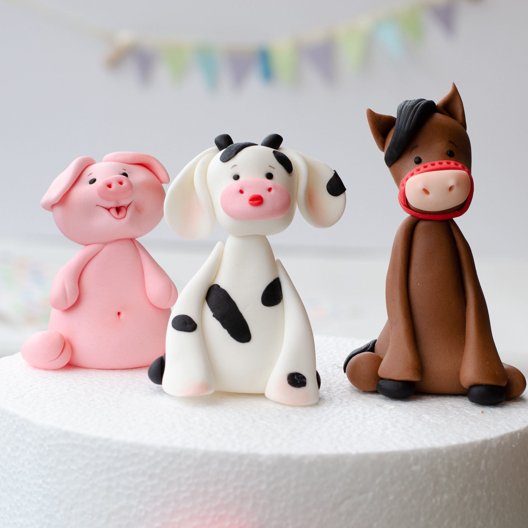 Farm Animal Cake Toppers Tractor Cake Topper for Kids Etsy