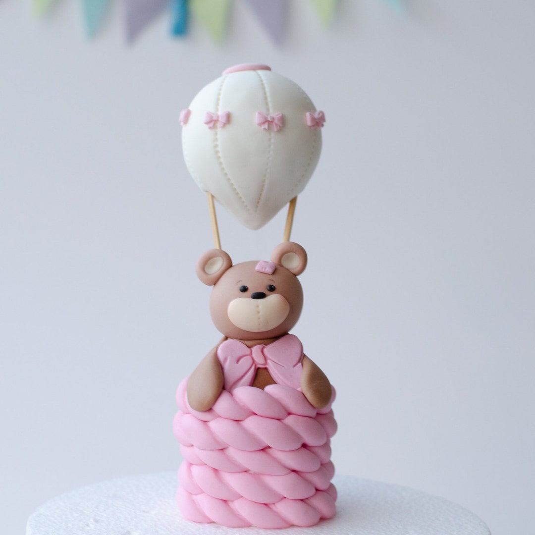 Hot Air Balloon Cake Topper, Teddy Bear With Hot Air Balloon Cake, Girl ...