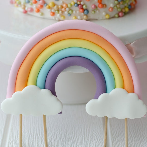 Décoration de gâteau caticorn avec décoration de gâteau arc-en-ciel,  décoration de gâteau d'anniversaire pour bébé fille -  France