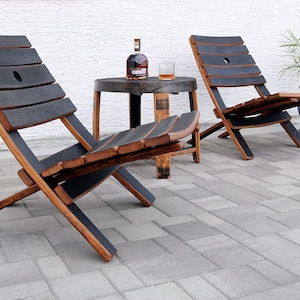 Whiskey Barrel Easy Chairs Set