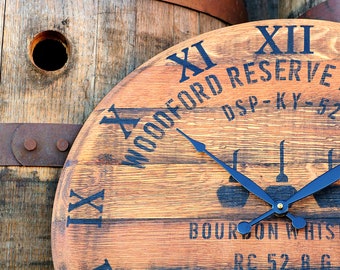 Woodford Reserve Bourbon Whiskey Barrel Wall Hanging Clock