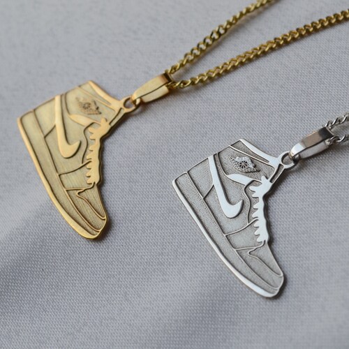 Air Jordan Sneaker Necklace Sterling Silver Michael Jordan Etsy
