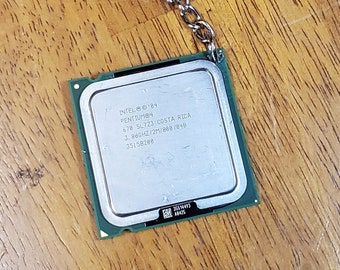 Computer E-Waste CPU Keychain