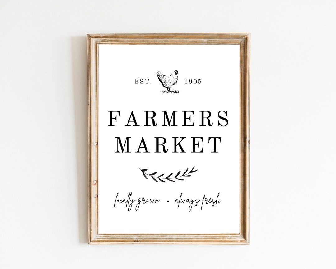 Farmers Market Printable Sign Digital Download Print Farmhouse ...