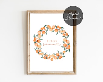Summer Printable Sign | Digital Download Print | 8x10 Summer Farmhouse Printable