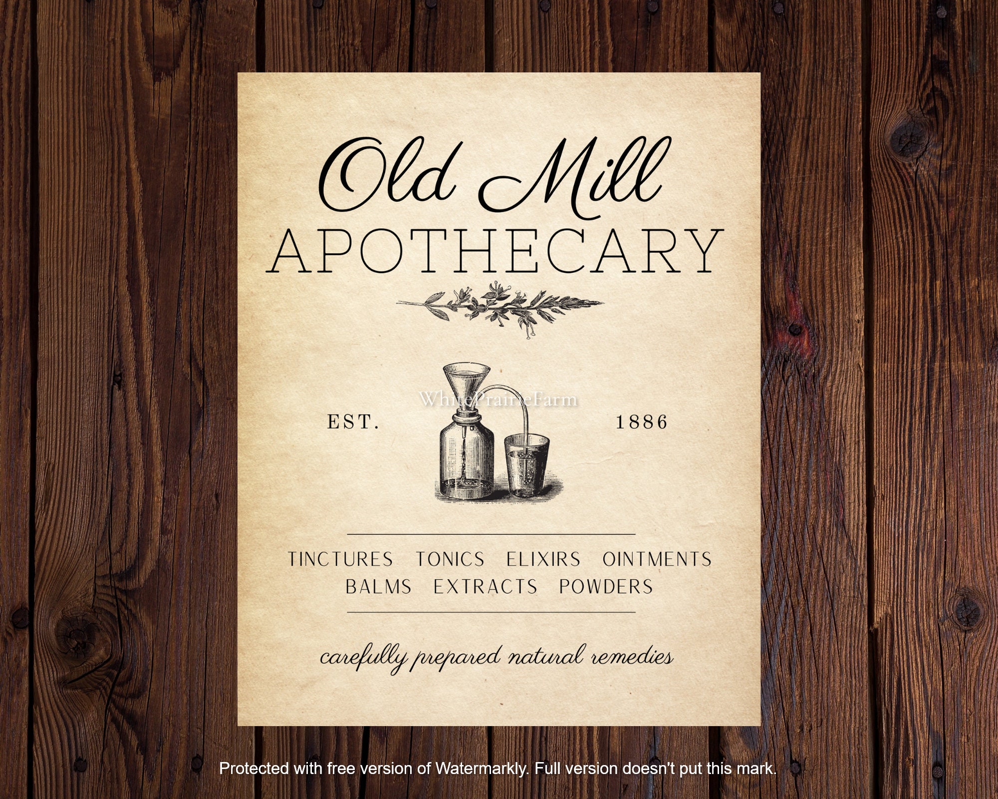 Apothecary Printable Sign Digital Download Print Farmhouse Printable - Etsy