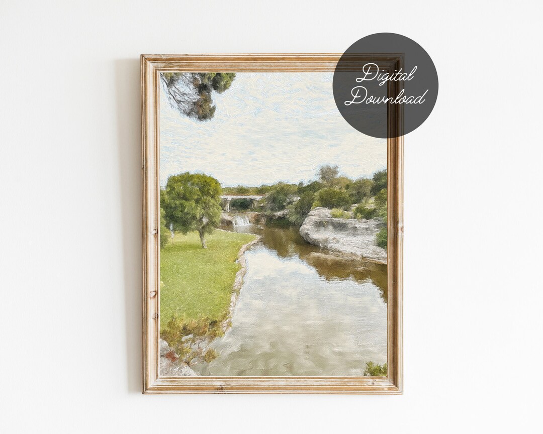 Waterfall Small Town Printable Sign | Texas Scenic Landscape Digital ...