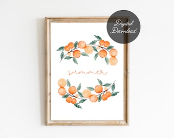 Summer Printable Sign | Digital Download Print | 8x10 Summer Farmhouse Printable