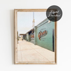 Magnolia Press Waco Texas Digital Painting Printable | 8x10 Digital Download Print | Magnolia Silos Coffee Shop