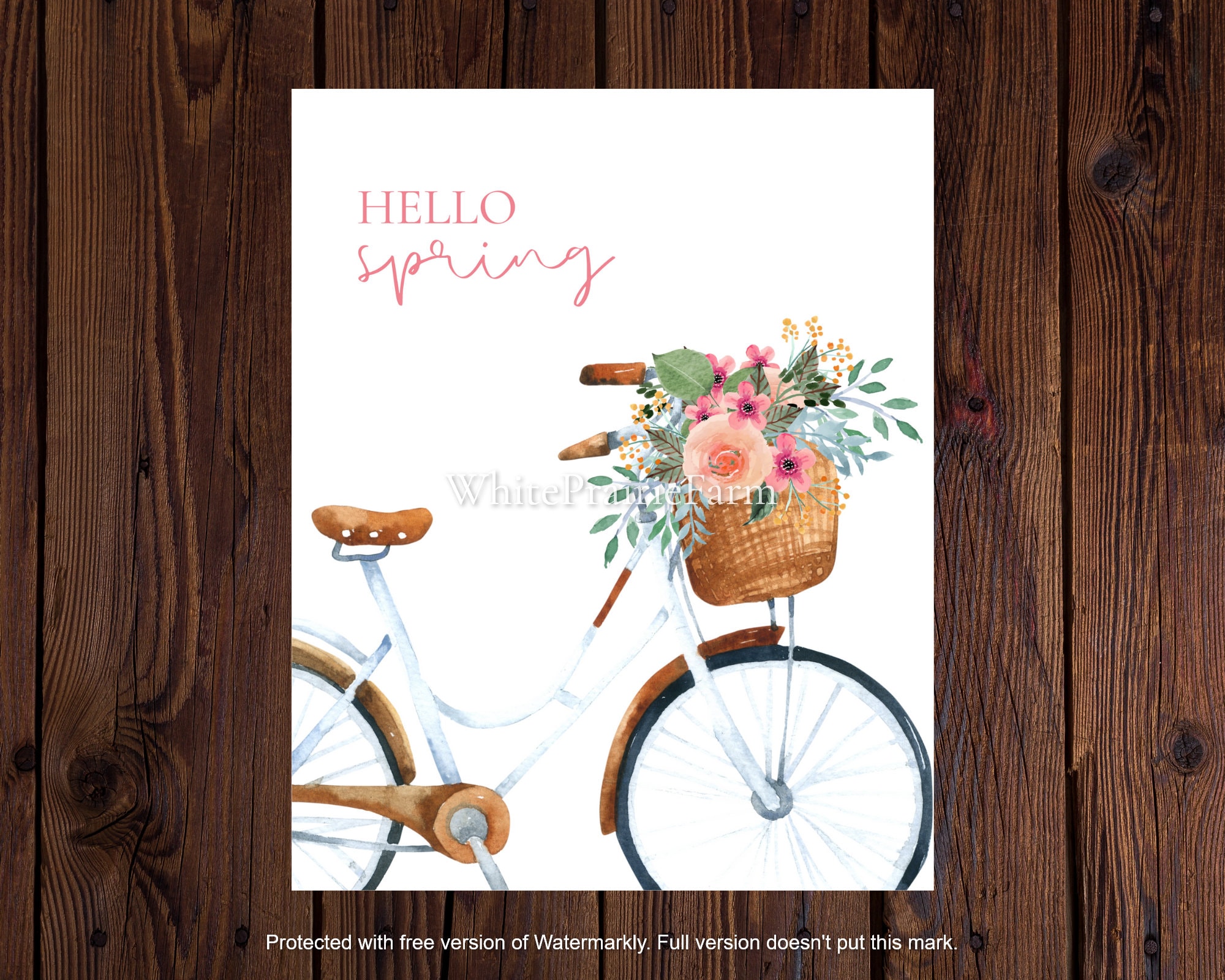 Hello Spring Floral Printable Sign | Digital Download Flower Print ...