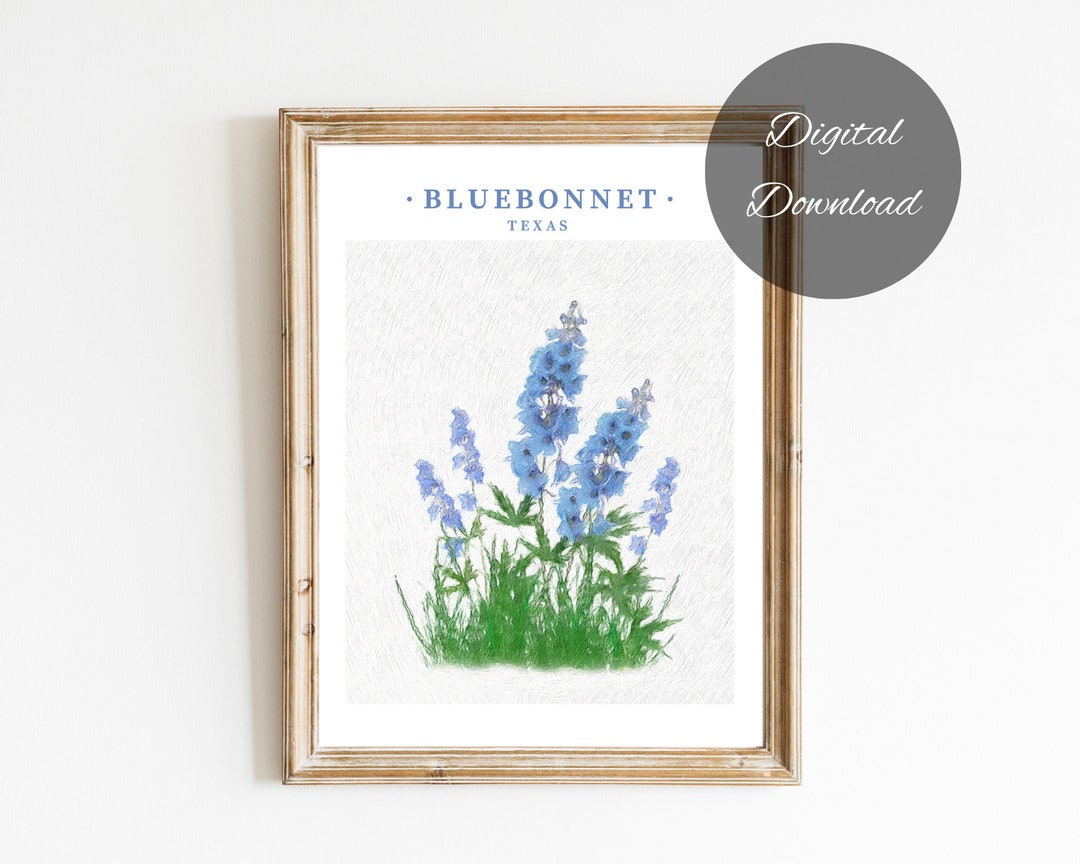 Texas Bluebonnet Printable Sign Digital Download Flower Print 8x10 Texas Bluebonnet Printable Sign Digital Download Flower Print 8x10