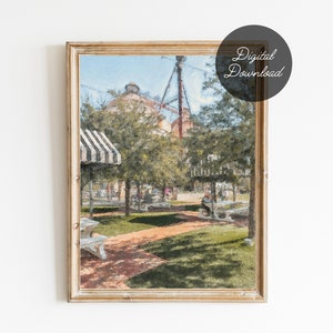 Magnolia Silos Waco Texas Digital Painting Printable | 8x10 Digital Download Print