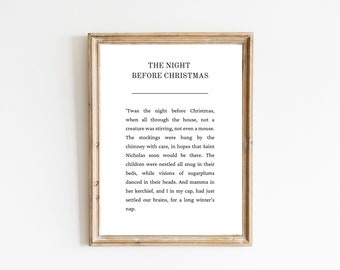 The Night Before Christmas Printable Sign | Digital Download Christmas Print