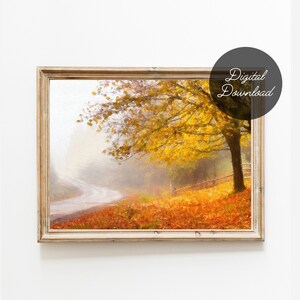 Fall Landscape Digital Painting Printable | 8x10 Autumn Art Digital Download Print
