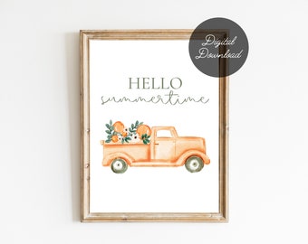 Summer Printable Sign | Digital Download Print | 8x10 Summer Farmhouse Printable