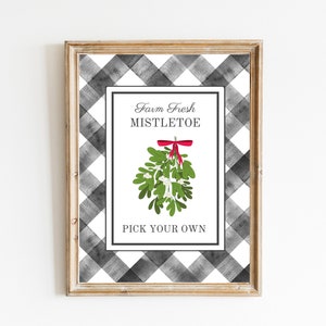 Farm Fresh Mistletoe Printable Sign | Digital Download Christmas Print | Farmhouse Christmas Printable