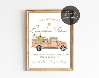 Fall Printable Sign | Digital Download Autumn Print | 8x10 Pumpkin Fall Farmhouse Printable