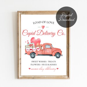 Valentine&#39;s Day Printable Sign | Digital Download Valentine Print | 8x10 Farmhouse Printable