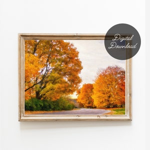 Fall Landscape Digital Painting Printable | 8x10 Autumn Art Digital Download Print