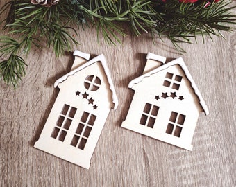 Plywood Blank Houses, Multipack of Wooden Houses, Christmas crafting Houses, Wooden Houses for DIY Projects