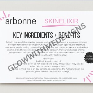 Arbonne | Huidelixer | Voorbeeldkaarten | Direct downloaden | Digitaal bestand | Afdrukbaar | Downloaden en afdrukken | Gloed met mij