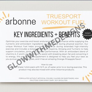 Arbonne | TrueSport | Trainingsbrandstof | Voorbeeldkaarten | Direct downloaden | Digitaal bestand | Afdrukbaar | Downloaden en afdrukken | Gloed met mij