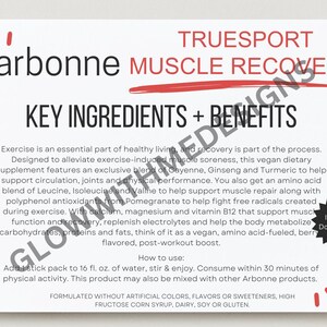 Arbonne | TrueSport | Spierherstel | Voorbeeldkaarten | Direct downloaden | Digitaal bestand | Afdrukbaar | Downloaden en afdrukken | Gloed met mij