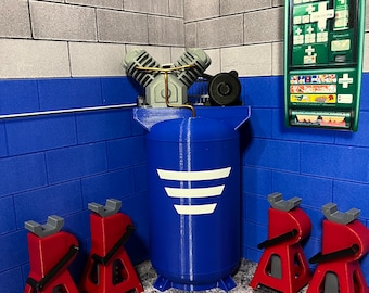 1/10 Scale Air Compressor, PLA+ 3D Printed Diorama Garage Tool