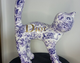 Sculpture chat//chat décoré Dior//collector