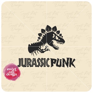Jurassic Punk SVG, T-Rex z punkiem SVG, wycieczka rodzinna SVG, wakacje rodzinne SVG, spersonalizowany prezent SVG, plik do cięcia winylu, plik do druku SVG
