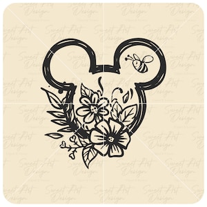 Minniee Mouse SVG, Kingdom of Flower Design SVG, Trip SVG, Customize Gift Svg, Vinyl Cut File, Svg, Pdf, Jpg, Png, Ai Printable Design Files