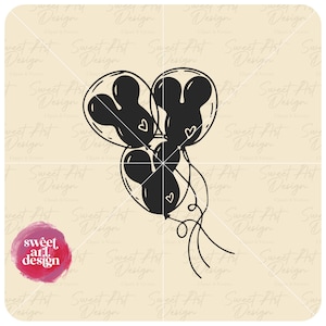 Three Mouse Balloons SVG Mouse SVG, Family Vacation SVG, Customize Gift Svg, Vinyl Cut File, Svg, Pdf, Jpg, Png, Ai Printable Design Files