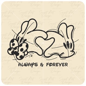 Minnie Mouse Hands SVG, Family Trip Vacation SVG, Always And Forever SVG, Vinyl Cut File, Svg, Pdf, Jpg, Png, Ai Printable Design File