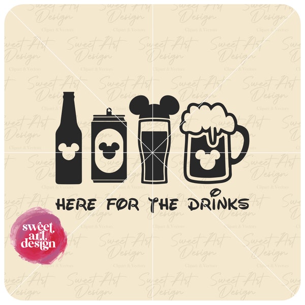 Here For Drinks SVG, I'm Here For Snacks SVG, Family SVG,  Customize Gift Svg, Vinyl Cut File, Svg, Pdf, Jpg, Png, Ai Printable Design Files