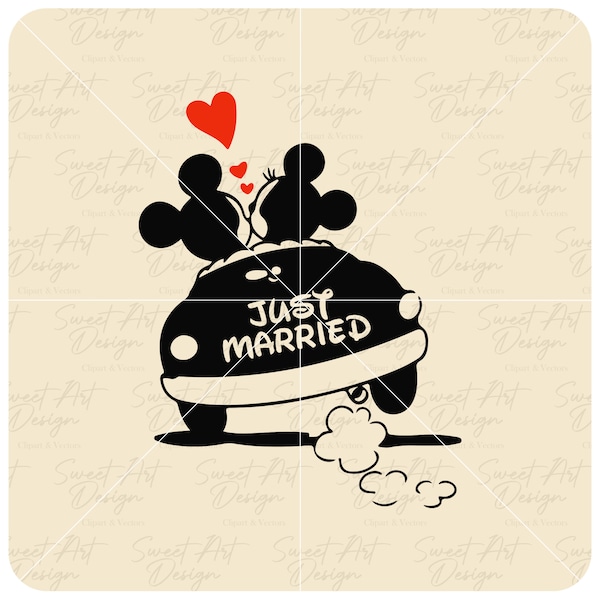 Mickeyy And Minnie Just Married SVG, Happy Mouses, Family Trip SVG, Customize Gift Svg, Vinyl Cut File, Svg, Pdf, Png Printable Design File