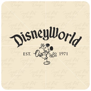 DisneyWorld 1971 Text SVG, Customize Family Trip 2024 SVG, Mouse SVG, Customize Gift Svg, Vinyl Cut File, Pdf, Png, Printable Design File