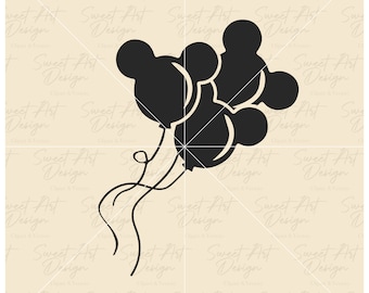 Three Mouse Balloons SVG Mouse SVG, Family Vacation SVG, Customize Gift Svg, Vinyl Cut File, Svg, Pdf, Jpg, Png, Ai Printable Design Files