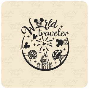 World Park SVG, Castle Park Mouse SVG, Wereldreiziger SVG, Gift Svg, Vinyl Cut File, Svg, Pdf, Jpg, Png, Ai afdrukbare ontwerpbestanden aanpassen