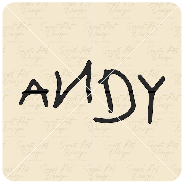 Andy Text Font Letters SVG, Toy Story SVG, Andy Woody Buzz Lightyear SVG, Customize Gift Svg, Vinyl Cut File, Svg, Pdf, Png Design File