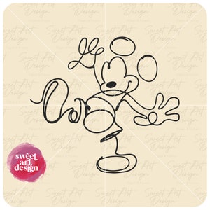 Mickeyy Mouse con líneas SVG, Mouse SVG, Viaje familiar SVG, Personalizar regalo Svg, Archivo de corte de vinilo, Svg, Pdf, Jpg, Png, Archivo de diseño imprimible Ai