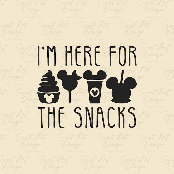 I'm Here For The Snacks SVG, Mouse SVG, Family Trip SVG, Customize Gift Svg, Vinyl Cut File, Svg, Pdf, Jpg, Png, Ai Printable Design Files