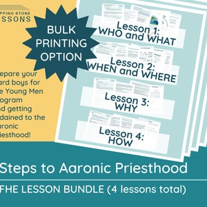 4 Lessons, Priesthood Family Home Evening Lesson Bundle: Preparing for the Aaronic Priesthood/Being a Deacon Digital Download, BULK PRINTING