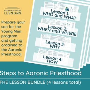 4 Lessons, Priesthood Family Home Evening Lesson Bundle: Preparing for the Aaronic Priesthood/Being a Deacon Digital Download