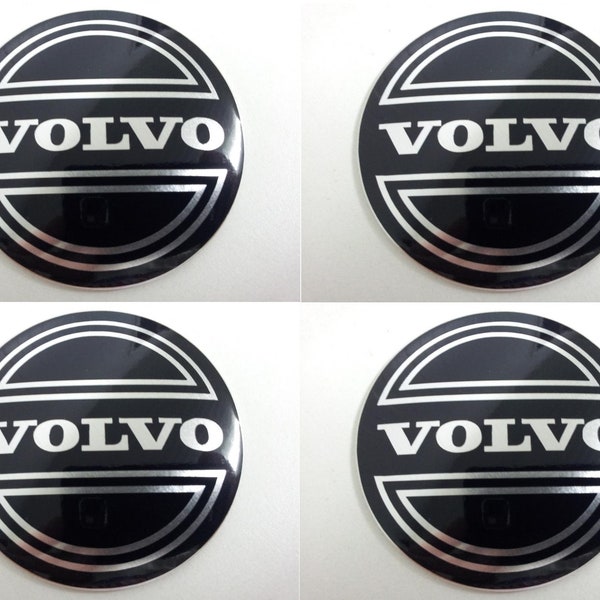 Volvo Black/Chrome car wheel center symbols