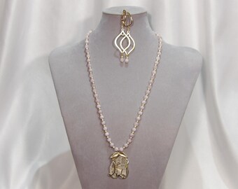 Kunzite Pendant, Necklace, and Earring Set