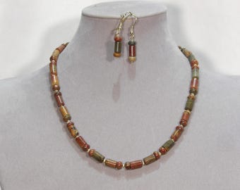 Choice of Red Creek Jasper Necklace and Earring Sets