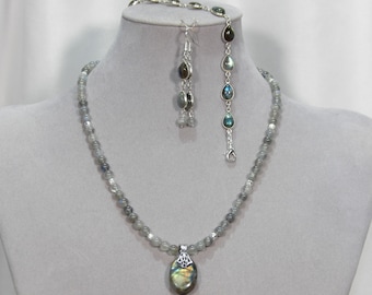 Choice of Labradorite Pendant, Necklace, and Earring Sets