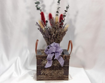 Barnwood Floral Single Mason Jar Lighted Arrangement