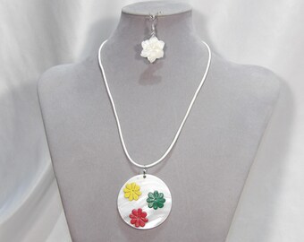 Choice of Retro Flower Pendant, Necklace, and Earring Set