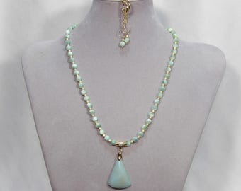 Amazonite Necklace, Pendant, and Earring Set